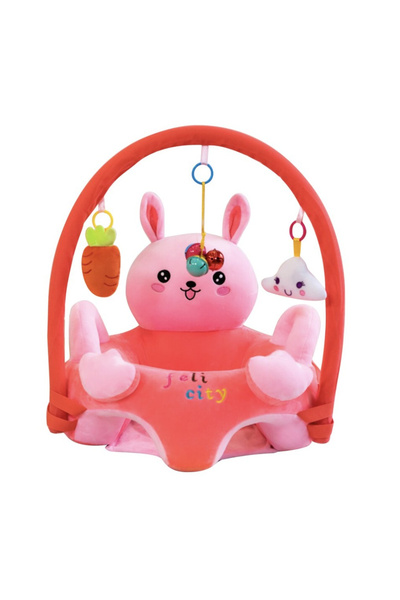 Krista Fotoliu Felicity cu arc și mânere laterale - Pink Bunny, pluș