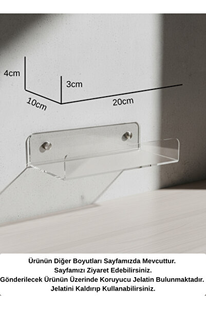 STANDORA Plexiglass Organizer Wall Shelf Stand Organizer 3mm Thickness