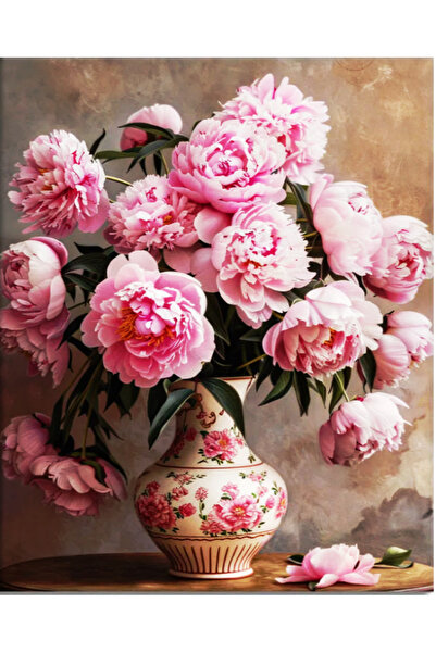 Krista Tablou pânză GM1018 Diamante Goblin pătrate, înrămate, 50 x 40 cm, Vaz...