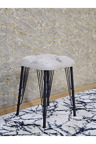 ZAFİR Kare Siyah Boyalı Telli Ayaklı Tabure - Oturak - Bar Taburesi - Ayaklı ...