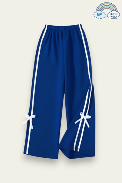 My Kids Wear Kız Çocuk Fiyonk Detaylı Çift Şeritli Eşofman Altı