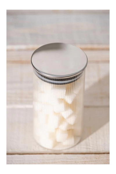 ACAR SHL6085 Gri Kapaklı Borosilikat Cam Saklama Kabı-Kavanoz 300 cc