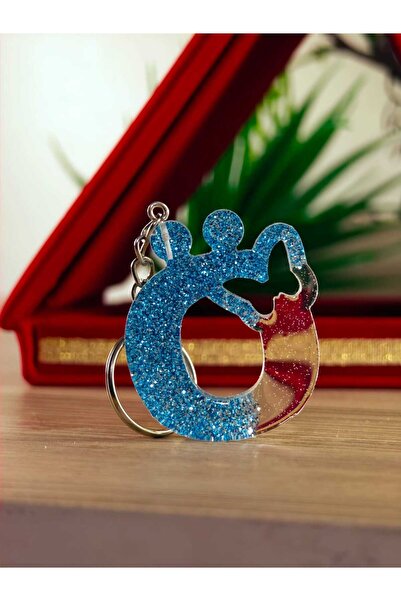 TAKIDA GÜMÜŞ Butterfly Keychain Letter Keychain