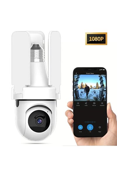 FOXMAG24 Cameră de supraveghere cu bec, 3 brațe LED, Full HD, WiFi, vedere nocturnă, detectare mișcare și alerte