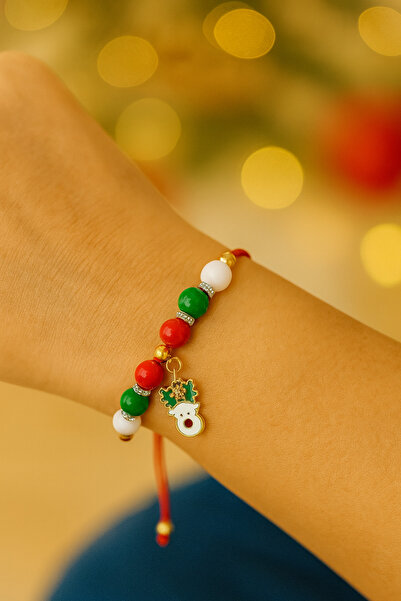 Classybyvega YılBaşı | YeniYıl Şans Bilekliği – Geyik Figürlü Kırmızı Yeşil B...