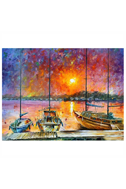 Krista Tablou pe pânză B22-31488 Goblen Diamante rotunde, 50 x 40 cm, Bărci î...