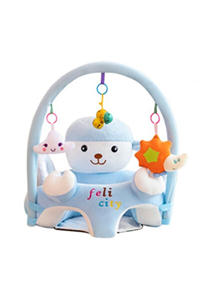 Krista Fotoliu cu spătar și arc - Oita albastru, plușat