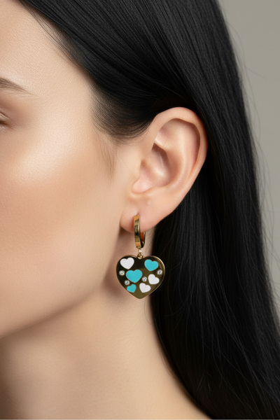 Modacaprea Steel Heart Clip-On Women's Earrings I Karamaz Women's Steel Earrings