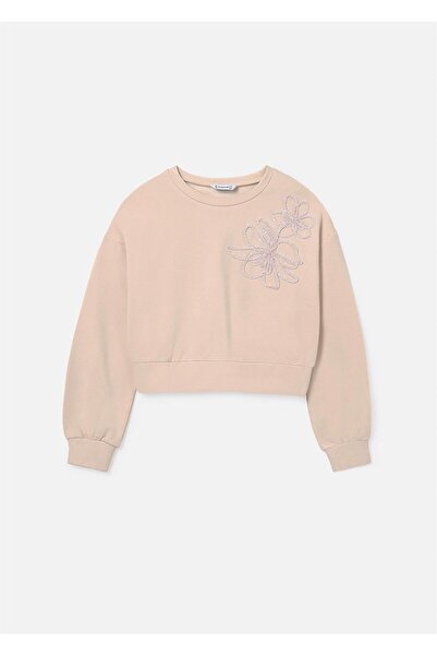 MAYORAL Girl's Sweat Cream with Embroidery 7421