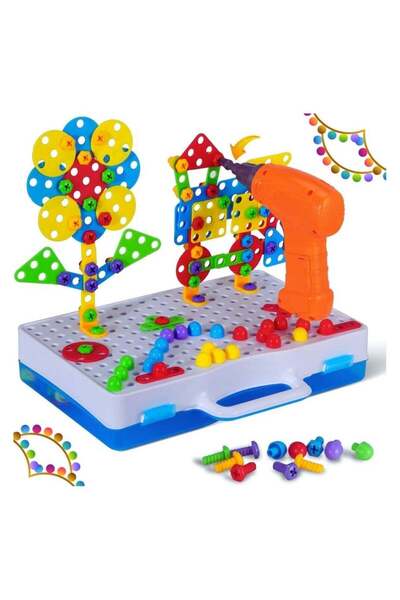 TEGRILO 237-Piece Drill Toy Set for Kids - STEM Educational Drill & Screwdriver Kit