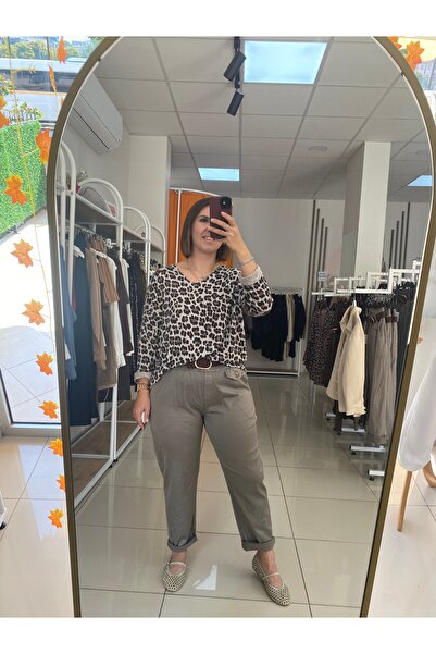 MODA Likralı kemerli pantolon