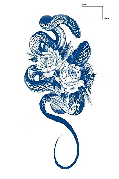 TAKIŞTIR Yılan Figürlü 12 Saat Sonra Kararan Geçici Orta Dövme Tattoo