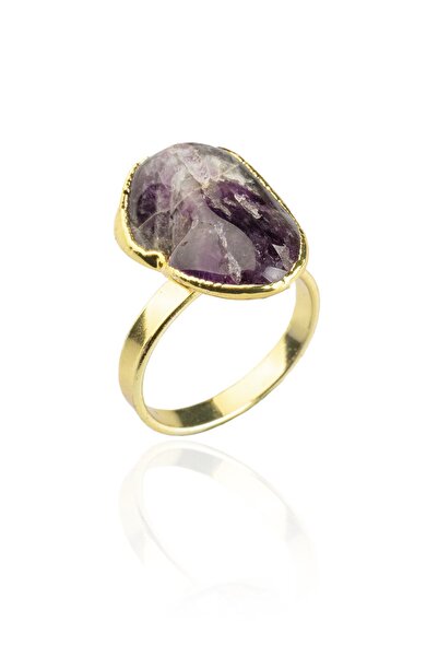 Uçar Doğaltaş Ametist Doğal Taş Ham Kütle Ayarlanabilir Yüzük