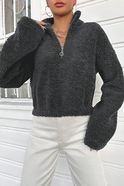 H&E LUXURY DESIGN Women's Soft Textured Plush Fleece Sweatshirt