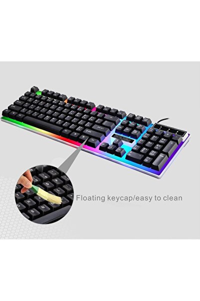 Generic Full-size RGB Gaming Keyboard, Rainbow LED Backlight, USB Wired, G-3 (Black)