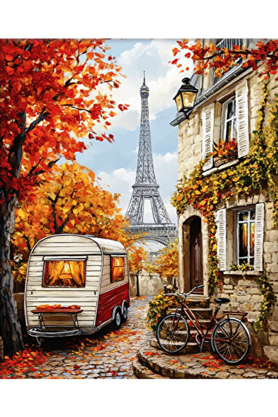 Krista Tablou pe pânză GM1009 Goblin Square Diamonds, înrămat, 50 x 40 cm, Paris Toamnă