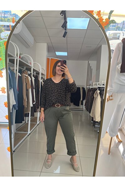 MODA Likralı kemerli pantolon