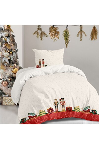 Lenjerii Deosebite 3D Christmas bedding for 1 person with nutcracker and gifts, 100% cotton ranforce, Nutker