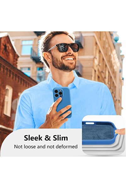 Flippy Husa Protectie, Flippy, pentru iPhone 16 Pro Max, Liquid Silicone, Microfibra, Wireless, Albastru