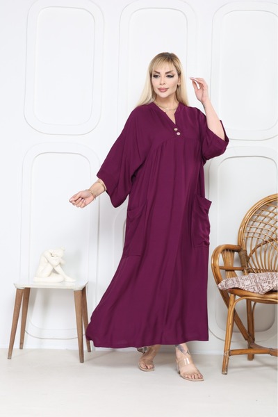 mervemoda Women's large size woven dress