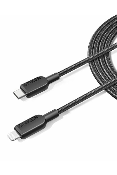 Anker 310 Braided USB-C to Lightning Cable, 6 ft, Black, Apple Certified, Fast Charging