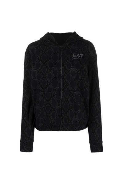 EA7 Bluza cu Fermoar W hoodie full zip allover
