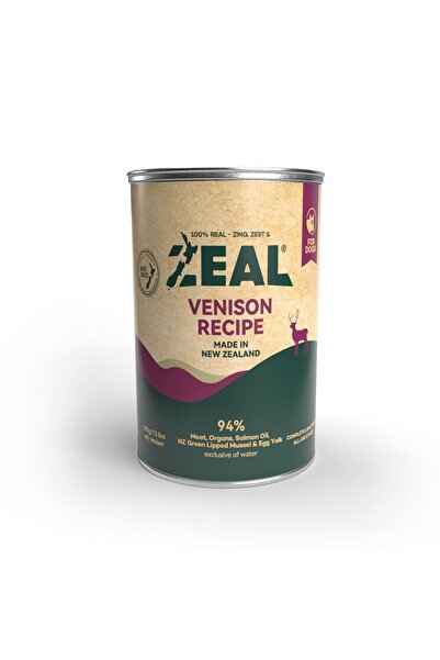 ZEAL طعام الكلاب المعلب الخالي من الحبوب 390 جرام - (وصفة لحم الغزال)