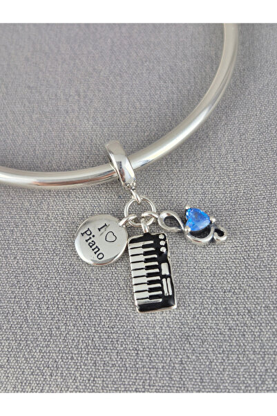 My Story Piyano Sevdası Sallantılı Gümüş Charm