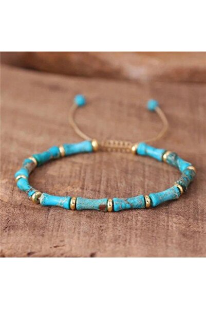 valkyrie Natural Turquoise Stone Bracelet Adjustable Handmade Unisex Bracelet Inner Peace and Balance Stone