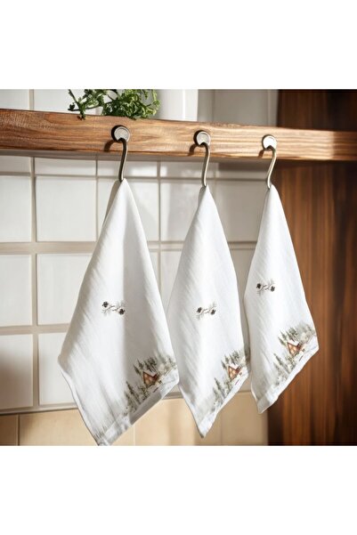 Lenjerii Deosebite Prosop de bucatarie Craciun cu cabana si peisaj de iarna, bumbac 100%, Glow