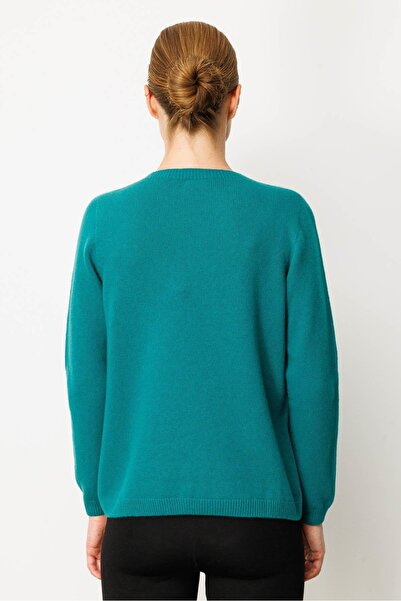 Desen Triko Women's Crew Neck Snowflake Embroidered Wool Sweater Early Ad