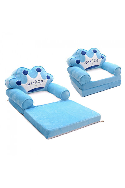 Krista Fotoliu extensibil Prince's Throne din pluș și burete albastru