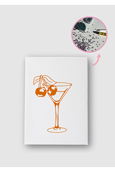 Piece Of Date Martini - Diamond Painting, Elmaslı Goblen, Mozaik Tablo, Taş Işleme - Tuval Pres 18x24