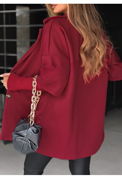 ADAMODA.RO Women's coat with knitted sleeves