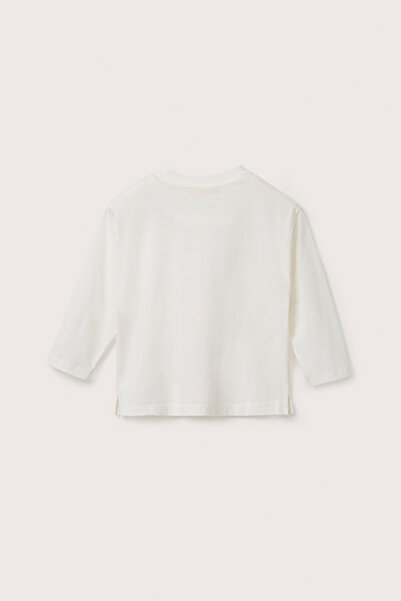 Marvy Ecru Plain Long Sleeve T-Shirt