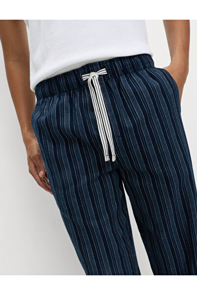 Marks & Spencer Saf Pamuklu Çizgili Pijama Altı