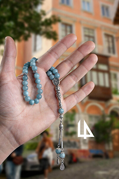 Uçar Doğaltaş Akuamarin Doğal Taş Küre Kesim 33 Lü 8mm Tesbih