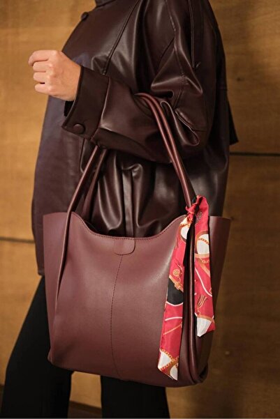 Rivina Women's Large Size Handbag and Shoulder Tote Bag with Scarf