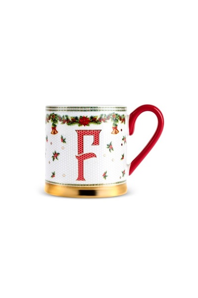 Karaca New Year Honeycomb Letter F Mug 330 ml