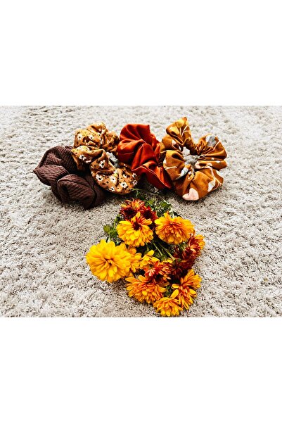 ATELIER ALEDA Set of 4 hair elastics/scrunchies, autumn colors and prints