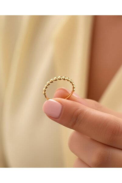 İNDİGO TAKI Sade İnce Tomurcuk 14 Ayar Altın Yüzük