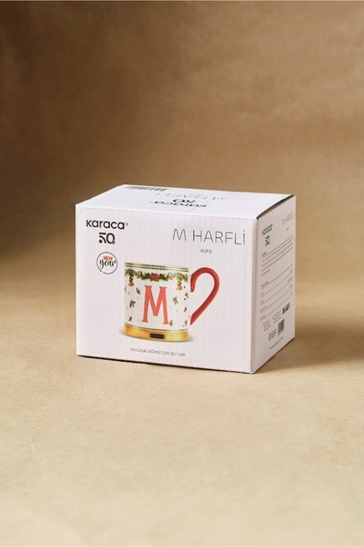 Karaca New Year Honeycomb m Letter Mug 330 ml