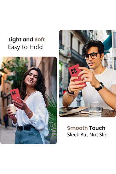 Flippy Protective Case, Flippy, for OnePlus 11 5G, Liquid Silicone, Microfiber, Wireless Charging, Red