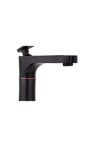 Trendy's Μπαταρία νιπτήρα TRENDY'S, εγκατάσταση νιπτήρα μπάνιου, αντικέ μαύρο