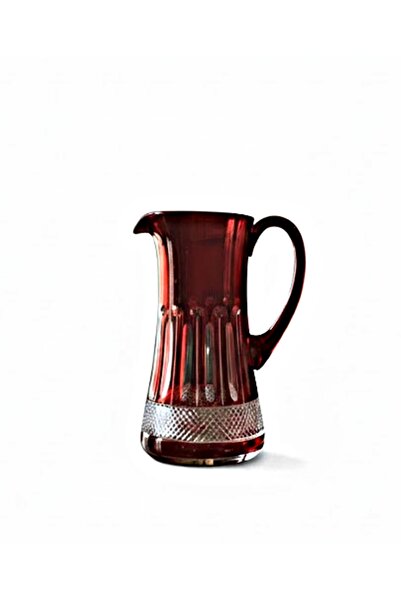 DECOSTYLE Arow Kırmızı Cam Kulplu Sürahi – 1300 cc | Renkli Modern Su & Limonata Sürahisi