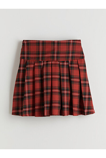 LC Waikiki Ekose Pileli Kız Çocuk Etek