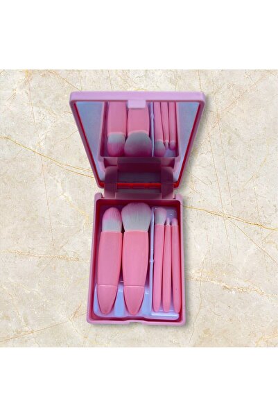 GIDI GIDI SHOP Portable Mirrored 5-Piece Makeup Brush Set Eye Shadow, Foundat...