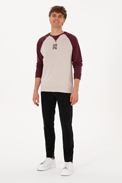 U.S. Polo Assn. Men's Crew Neck Regular Fit Burgundy Sweatshirt 50315420-Vr177
