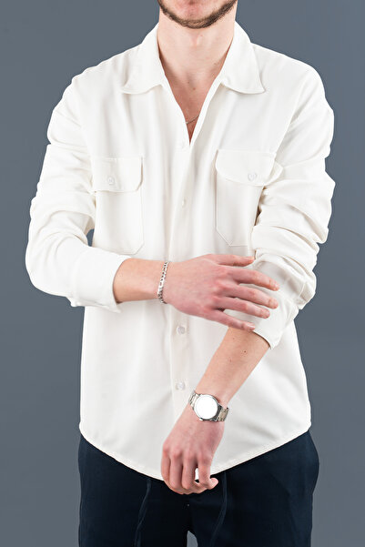 bombe Men's Slim Fit Corded Fabric Scuba Shirt