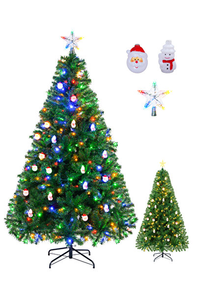 SINCHER 1.8M/6FT Pre Lit Artificial Tree with 350 LED Lights & 1400 PVC Branc...
